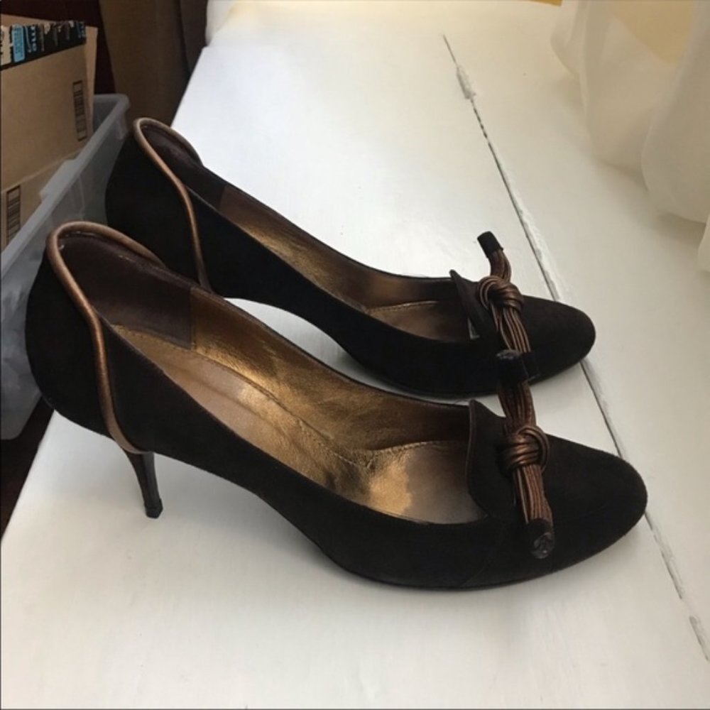Givenchy Bronze Knot brown suede pumps EU 40 US 9.5 - Picture 6 of 12